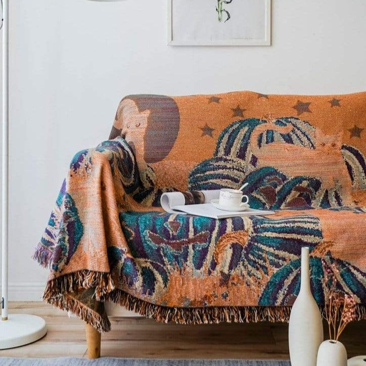 Festlig svart kattfilt – Halloween-tema plyschfilt för soffa eller sovrum MILA Sverige