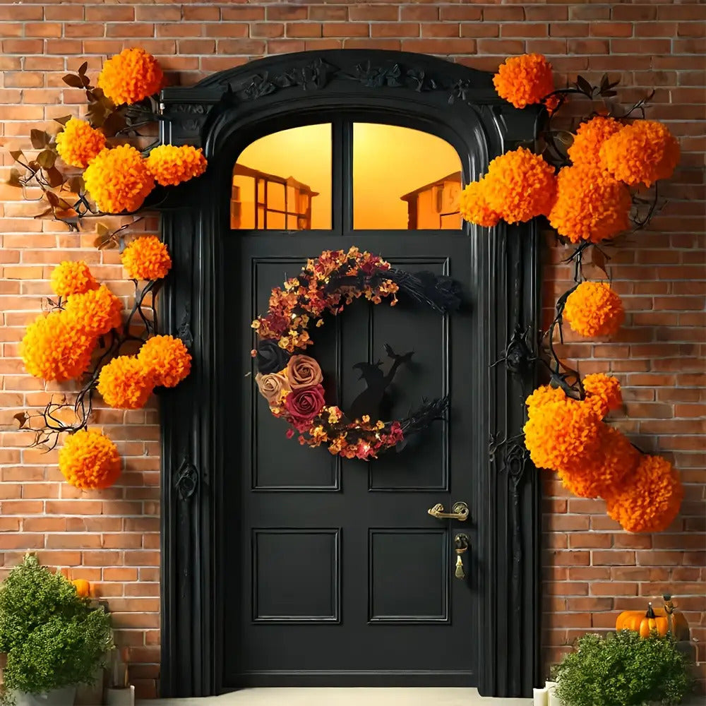 Mystic Moon Witch Wreath – Förtrollad blommig Halloween-dörrhänge MILA Sverige