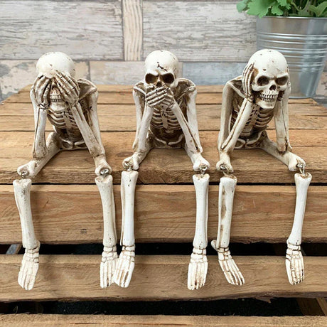 3-delars Halloween skelettfiguruppsättning Carvallo