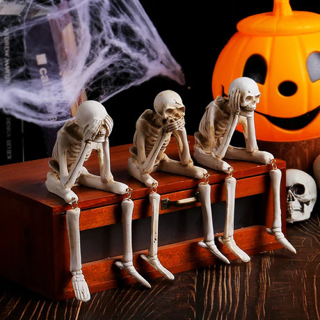 3-delars Halloween skelettfiguruppsättning Carvallo