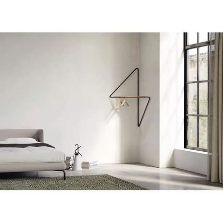 Carvallo – Stilren Hörnhängare med Minimalistisk Design i Trä och Metall Carvallo