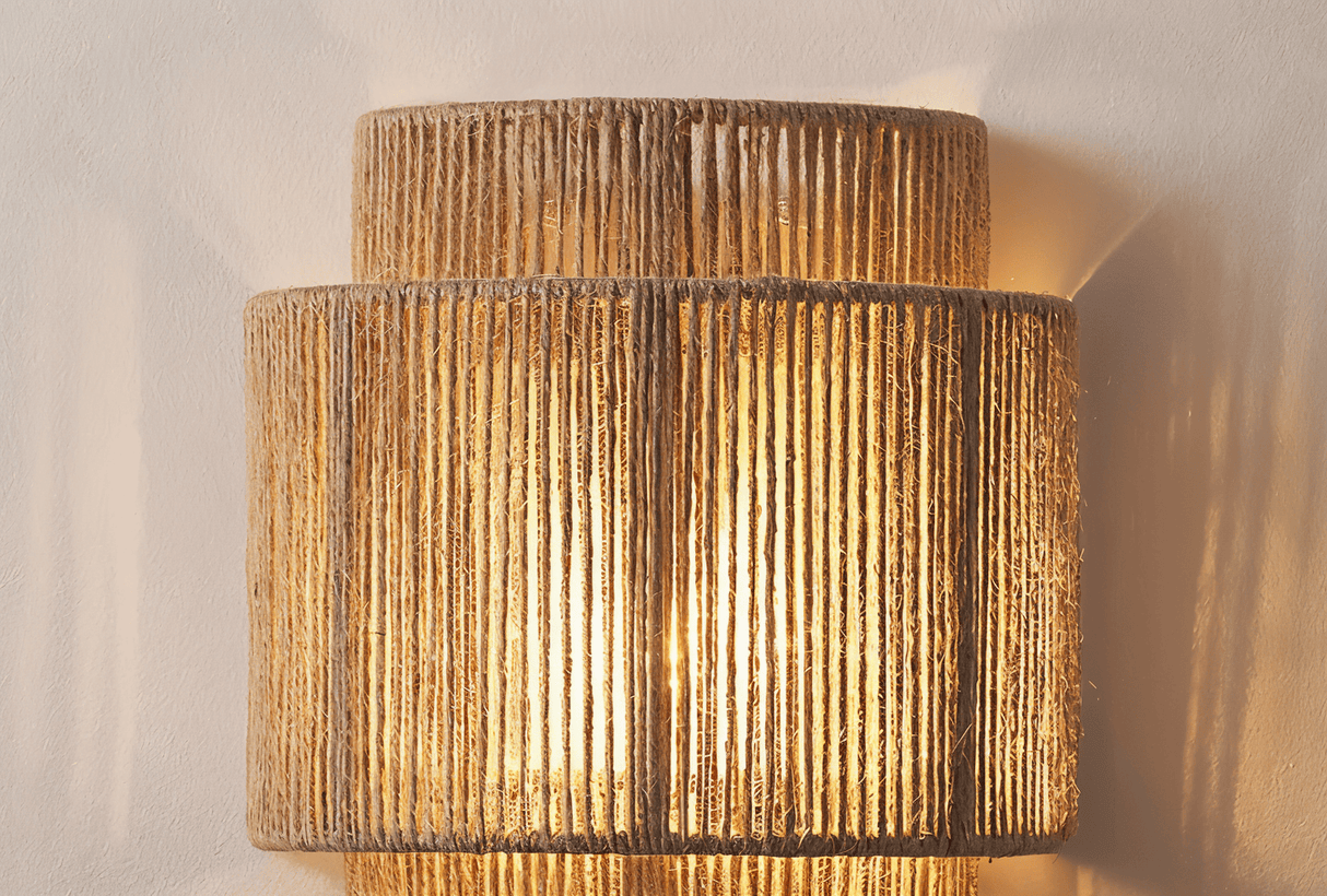 BohoLight Vägglampa – Handgjord Lampa i Hampa & Rotting Hemnix