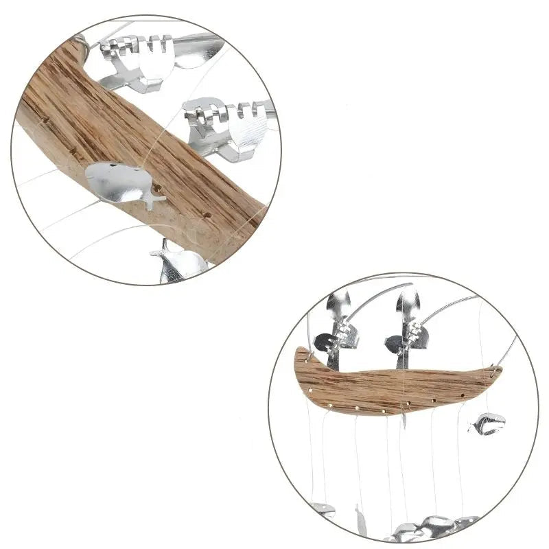 Fiskarvindklocka – Skulptur i återvunnen metall för fiskträdgård MILA Sverige