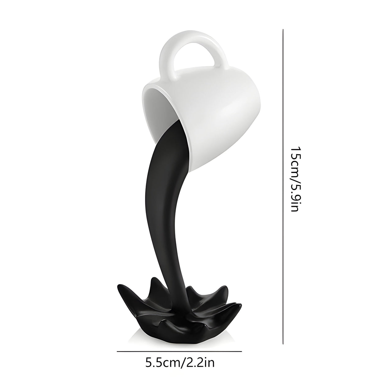 MugSplass Skulptur – Svävande kaffekoppar-konst Carvallo