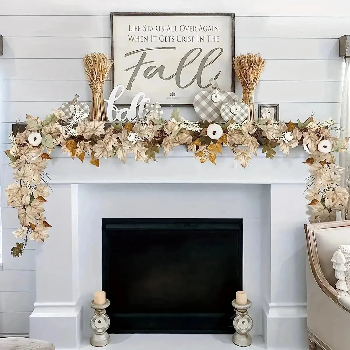 HarvestCharm Dekor - Hängande Höstlig Dörrdekoration för Halloween och Skördefesten Carvallo