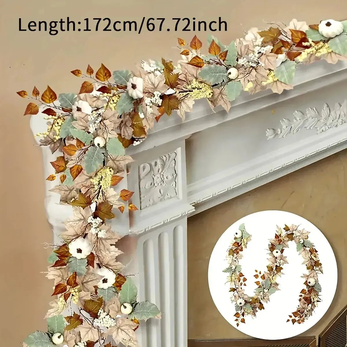 HarvestCharm Dekor - Hängande Höstlig Dörrdekoration för Halloween och Skördefesten Carvallo