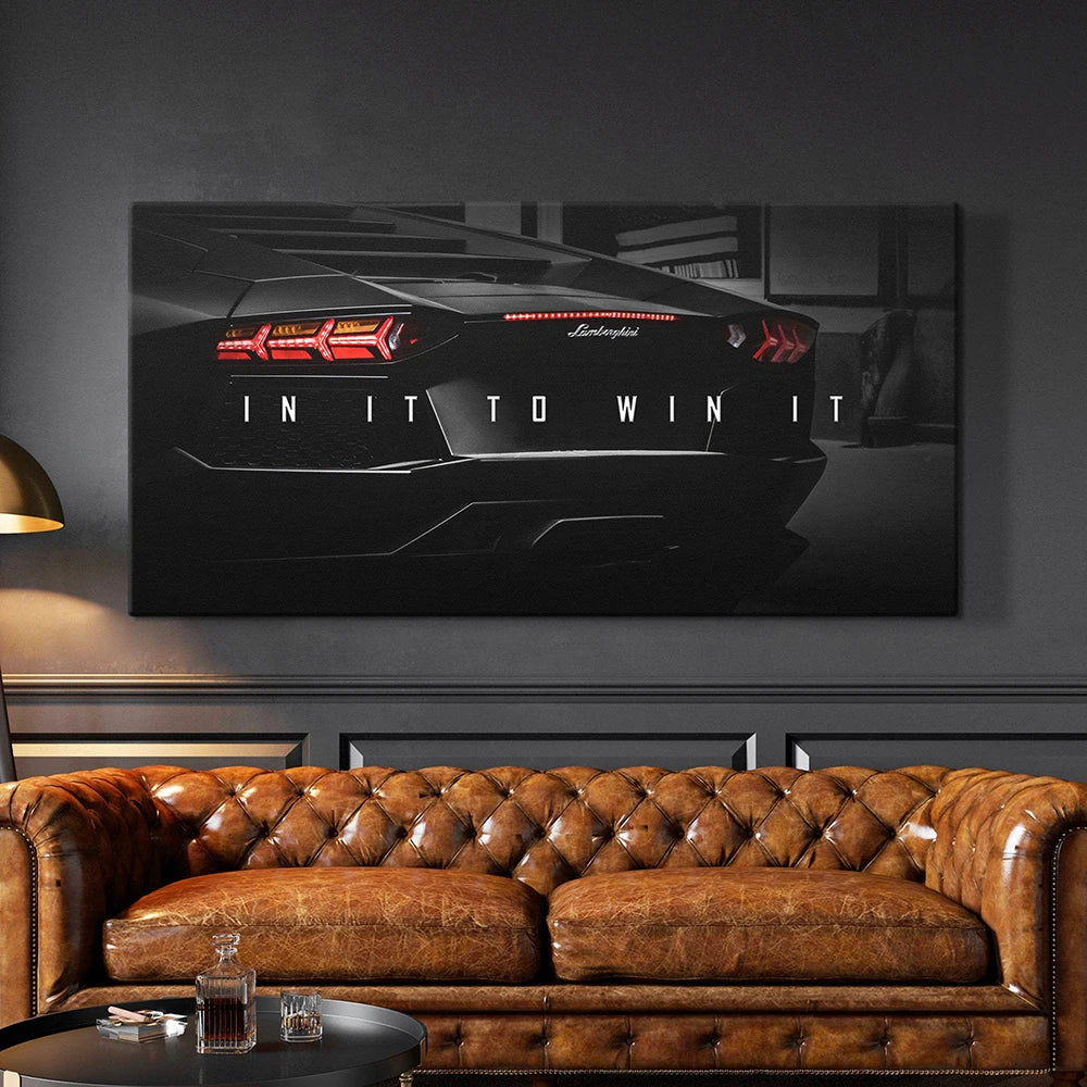 Chase Your Dream – Motivationsposter med Lyxig Sportbil på Canvas Hemnix