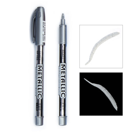Metallic Marker pennor-DIY-Hemnix-2 st Silver-Hemnix
