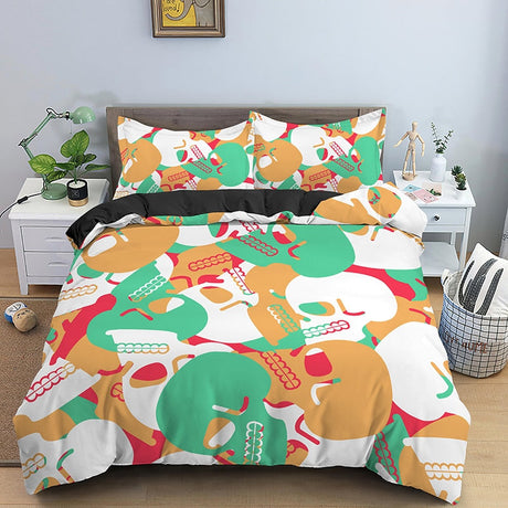 Skelett-sänglakan-Home-Hemnix-Uppsättning D-UK Enkel 135x200cm-Hemnix