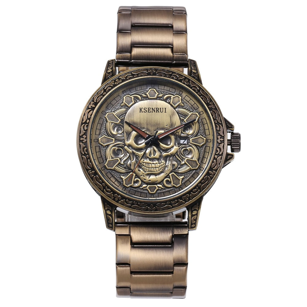 Klockan med dödskalleansikte-Watches for men-Hemnix-Guldskalle-Hemnix