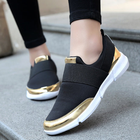 Kvinnors andningsbara slip-on-skor-Shoes for Women-Hemnix-Svart-35-Hemnix