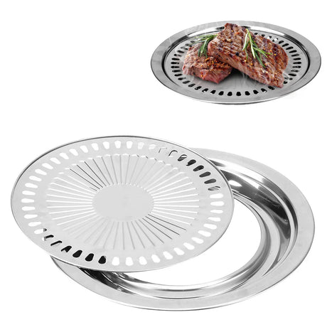 Carvallo Rökfri Grillpanna Rostfritt Stål | Non-stick & Fettfri | För Gas- & Elektrisk Spis | Diskmaskinssäker Carvallo