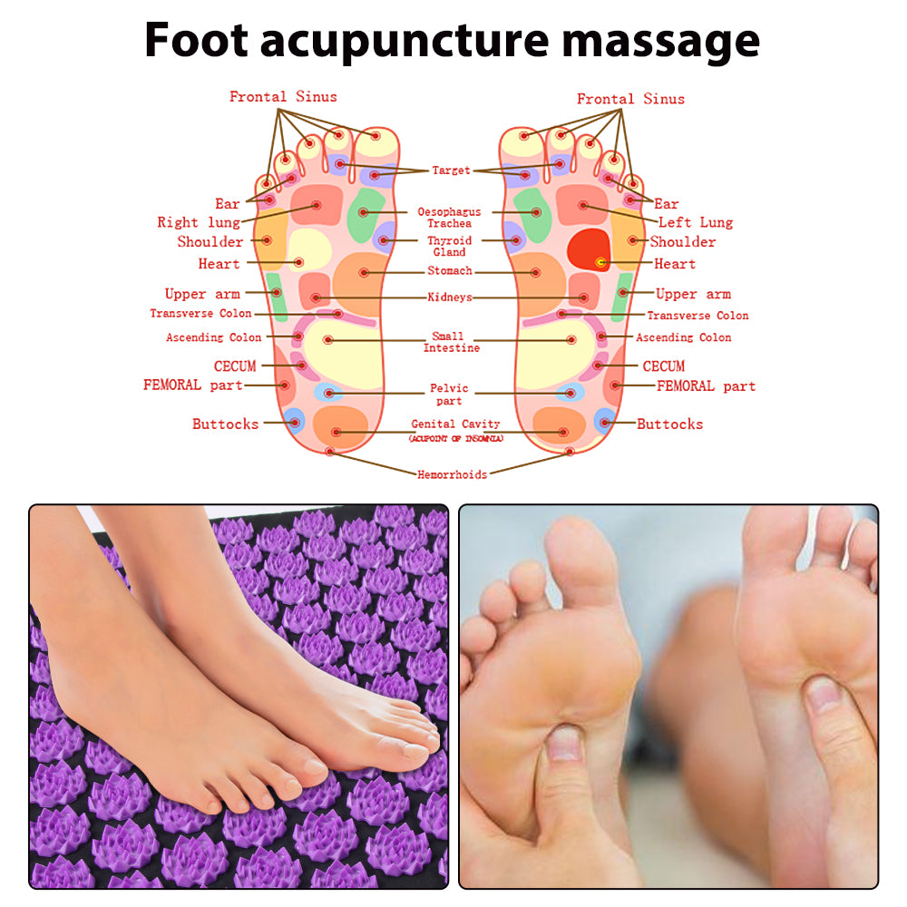 Akupressurmatta – Avkopplande smärtlindring och stressreducerande massage matta Carvallo
