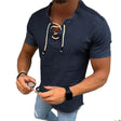 T-shirt med snörning för män-Clothes for Men-Hemnix-Svart-M-Hemnix