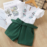 Set med casual skjorta och shorts för barn-Clothes for women-Hemnix-Grön 3-2T-Hemnix