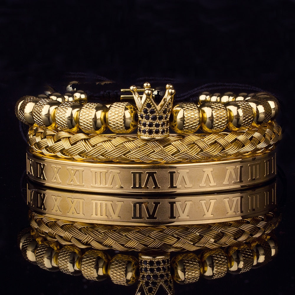Lyx Krona Armband Set-Jewelry for women-Hemnix-Guld-Hemnix