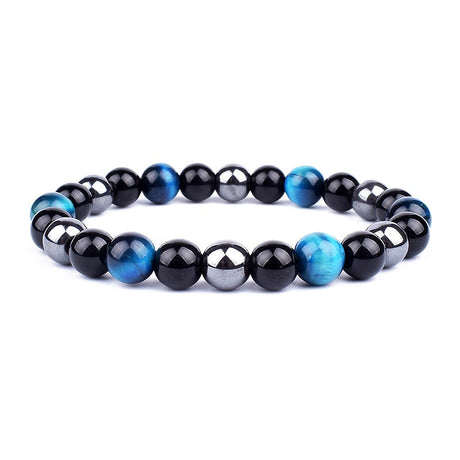 Trippel skydd armband-Jewelry for men-Hemnix-Silver Svart Oceanblå-Hemnix