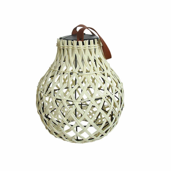 Solar LED Rattanlampa – Stor utomhusbelysning i oval design för trädgård och terrass Carvallo