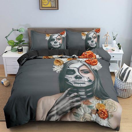 Skelett-sänglakan-Home-Hemnix-Uppsättning H-UK Enkel 135x200cm-Hemnix