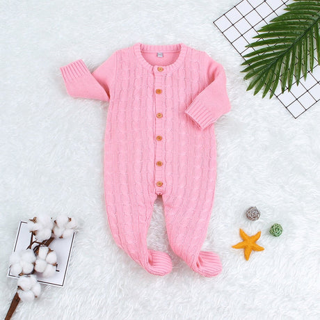 Stickad barn Romper-Kids-Hemnix-Rosa-6M-Hemnix