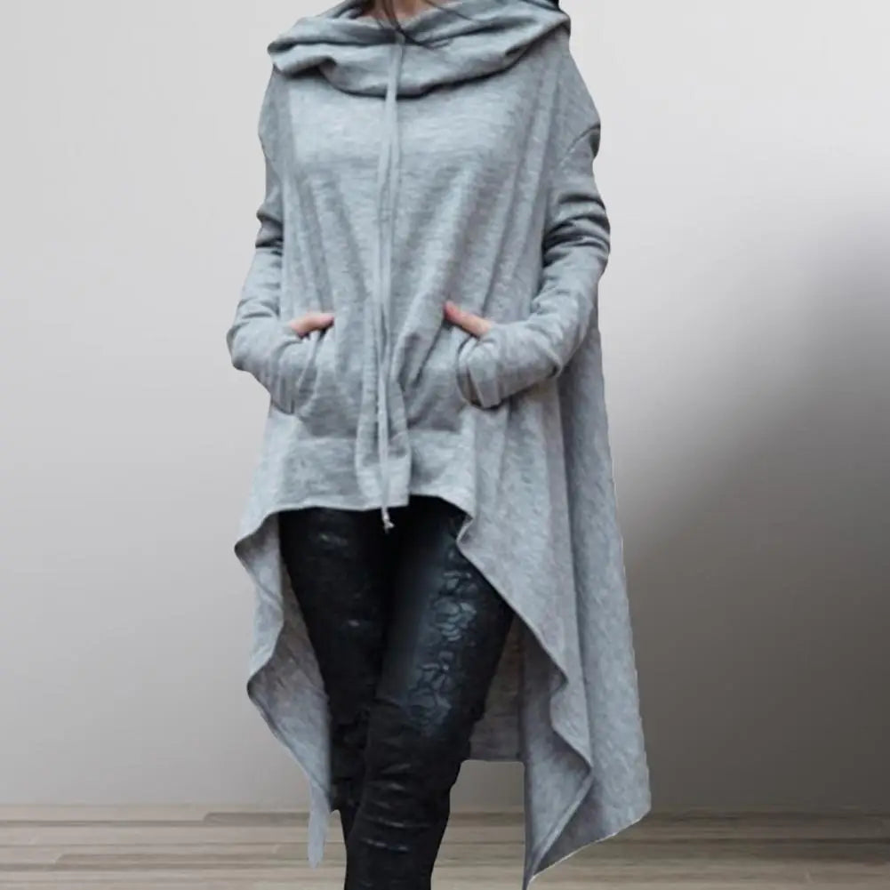Kvinnors Asymmetrisk Hoodie-Clothes for women-Hemnix-Hemnix