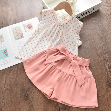 Set med casual skjorta och shorts för barn-Clothes for women-Hemnix-Gammal ros-2T-Hemnix