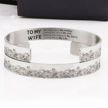 Till min fru, Missing You är min hobby manschett armband-Jewelry-Hemnix-Hemnix