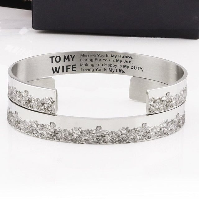 Till min fru, Missing You är min hobby manschett armband-Jewelry-Hemnix-Hemnix