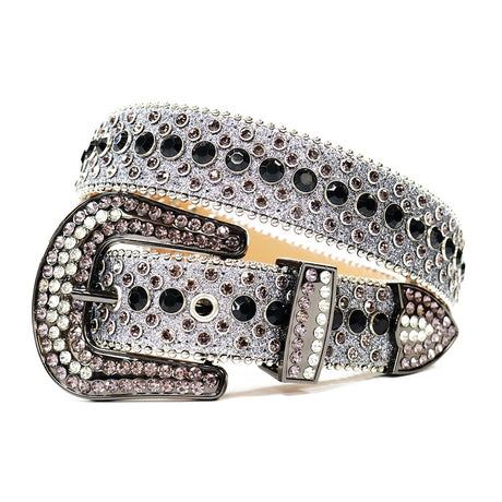 Rhinestone Diamond Belt-Accessories-Hemnix-Grått Lila-42 inch-Hemnix