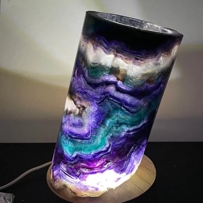 RainbowGlow – Fluorite table lamp with enchanting light effects for a calming atmosphere Carvallo