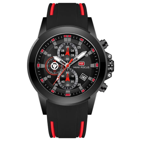Sport kronograf klocka-Watches for men-Hemnix-Svart Röd-Hemnix