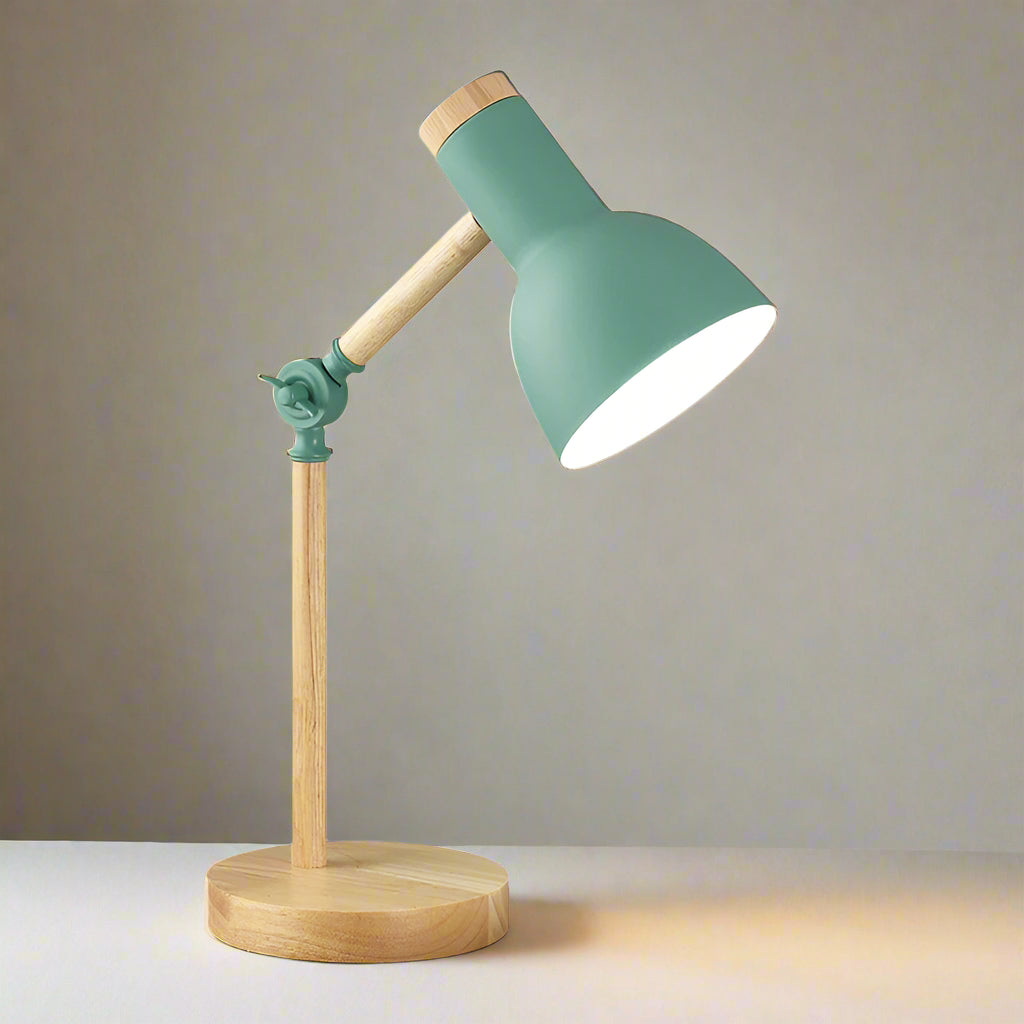 Royallure Wood Nordisk Skrivbordslampa - Justerbar, Minimalistisk Design, E26/E27 Sockel Carvallo