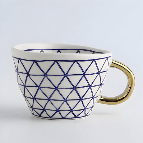 Keramikkopp med geometrisk design – Stilfull og moderne | Ideell for kaffe eller te Carvallo