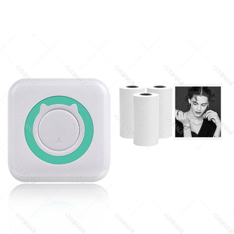 Bärbar fickskrivare-Electronics-Hemnix-Blå skrivare + 5 vita rullar-Hemnix