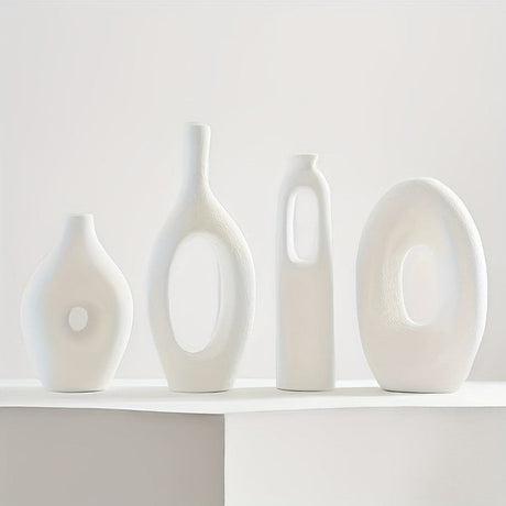 Carvallo – 4-delars keramikvasset i boho-stil för atmosfärisk dekoration Carvallo