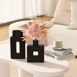 Carvallo – Vit keramikvas-set med geometrisk design för en boho-chic inredning Carvallo