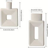 Carvallo – Vit keramikvas-set med geometrisk design för en boho-chic inredning Carvallo