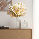 Carvallo – Vit keramikvas-set med geometrisk design för en boho-chic inredning Carvallo