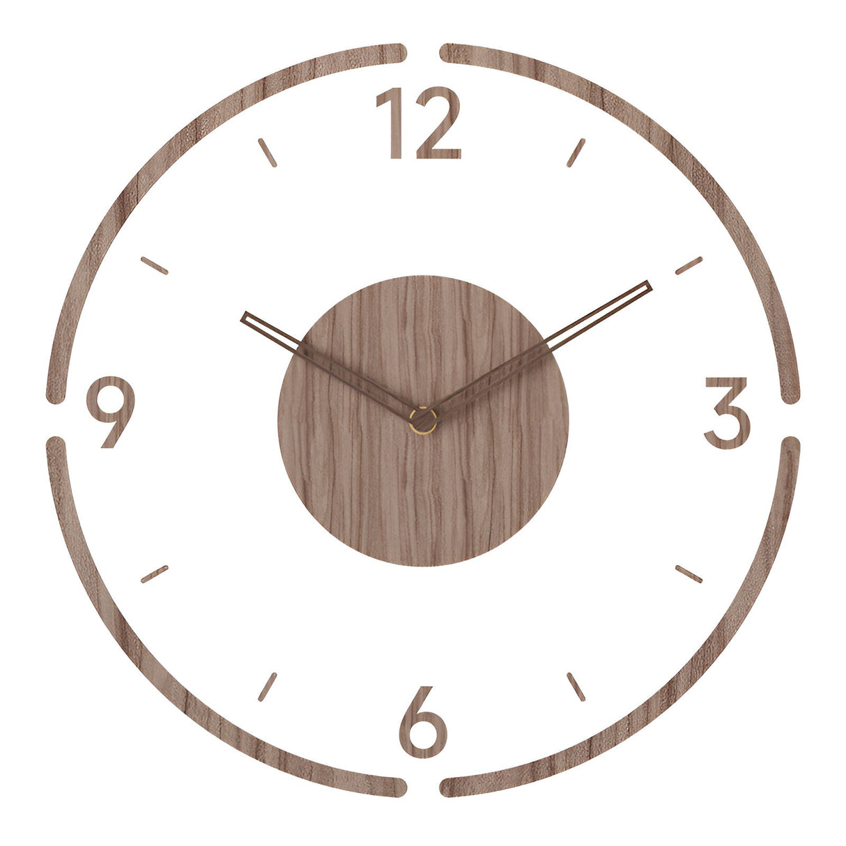 Silent Wall Clock | Clear Acrylic Face & Wood Frame | 12" or 14" | Tyst kvartsrörelse Carvallo