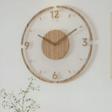Silent Wall Clock | Clear Acrylic Face & Wood Frame | 12" or 14" | Tyst kvartsrörelse Carvallo