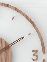 Silent Wall Clock | Clear Acrylic Face & Wood Frame | 12" or 14" | Tyst kvartsrörelse Carvallo