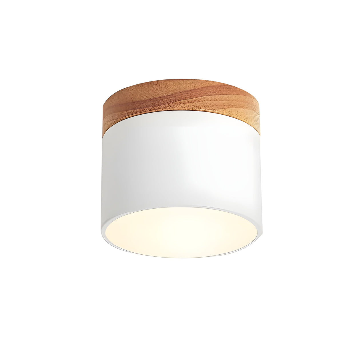 LED-taklampa i cylindrisk form – Varmt ljus i vintagestil industriell design | Med dekorativ detalj i trä Carvallo