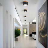 LED-taklampa i cylindrisk form – Varmt ljus i vintagestil industriell design | Med dekorativ detalj i trä Carvallo