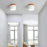 LED-taklampa i cylindrisk form – Varmt ljus i vintagestil industriell design | Med dekorativ detalj i trä Carvallo