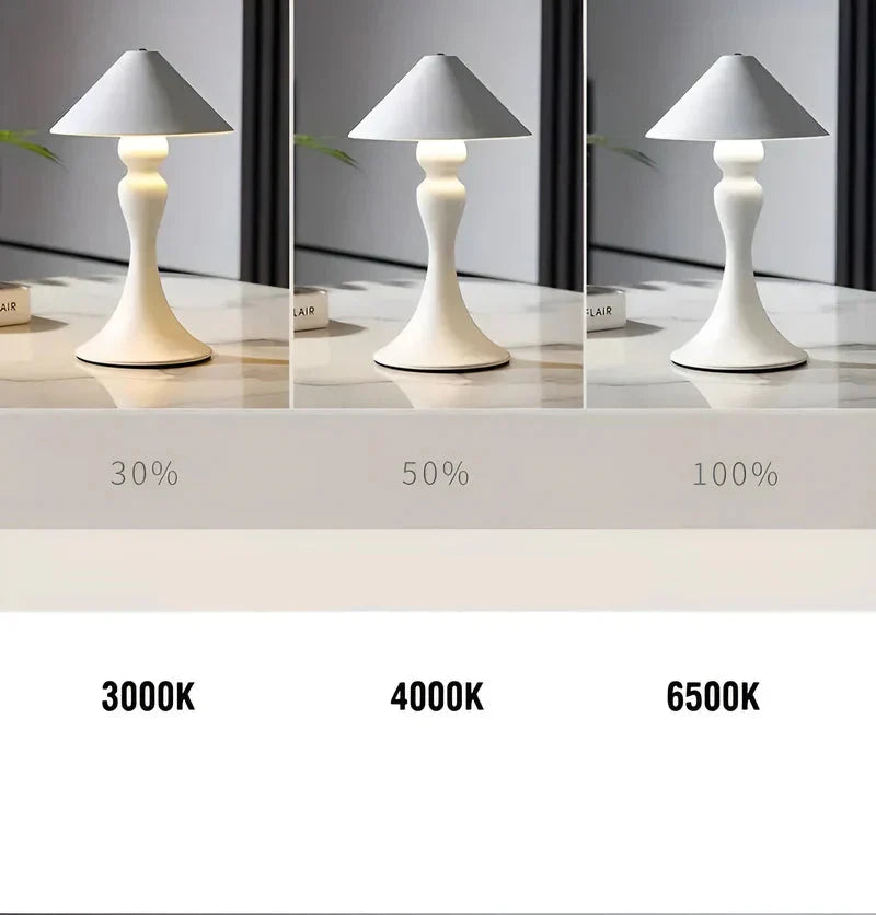 RetroLite – Trådlös bordslampa med justerbar ljusstyrka och böjd design Carvallo