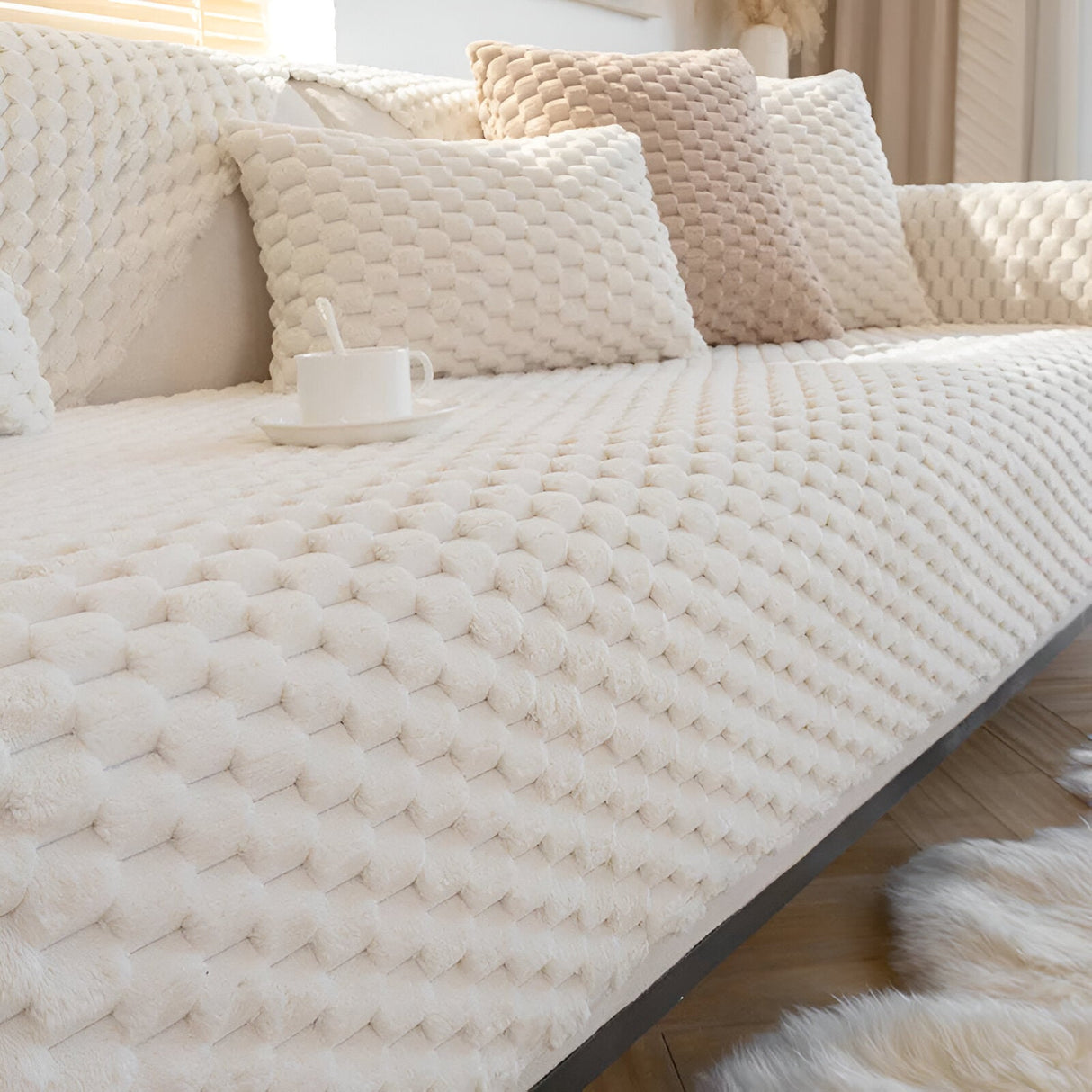 Carvallo – Elegant Non-Slip Cover with Luxury Honeycomb Design Carvallo