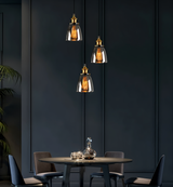 RetroGlow – Industriell Taklampa i Rökt Glas och Metall Hemnix