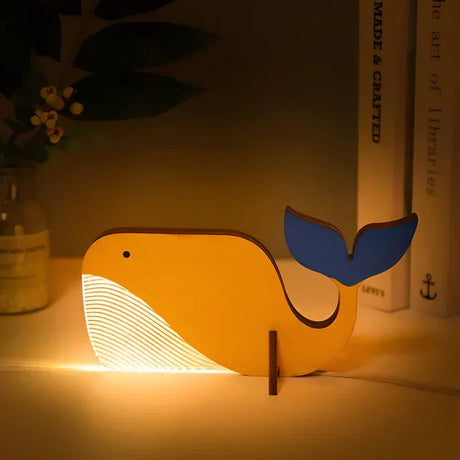 Royallure Wildlife Lampa - Stilig Akryl Djur LED Nattlampa för Barn Carvallo