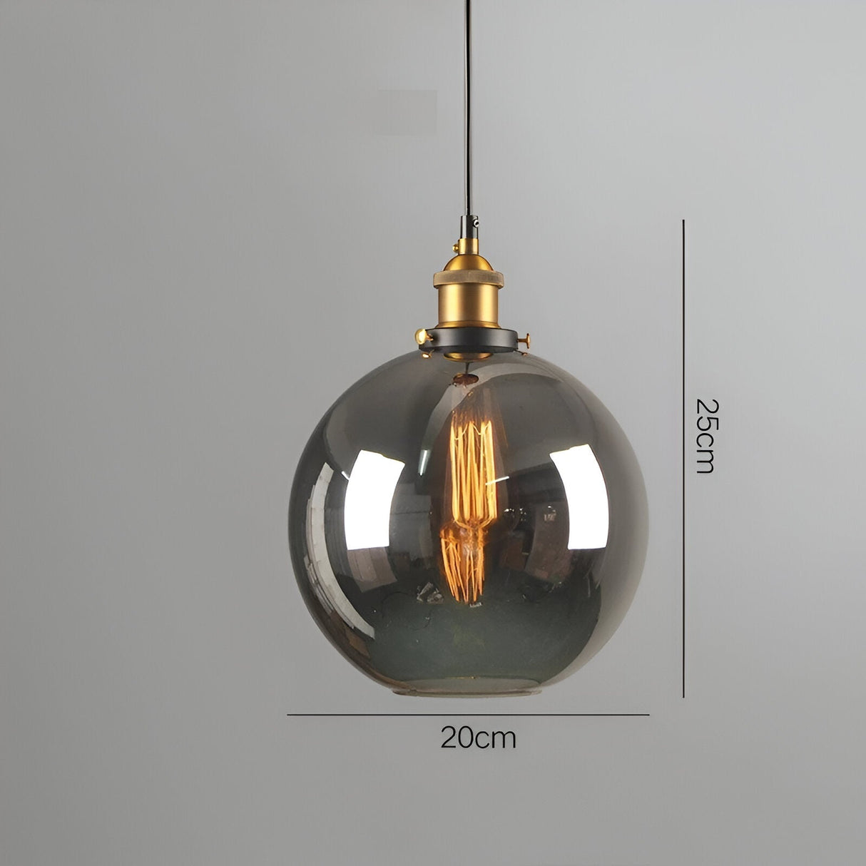 RetroGlow – Industriell Taklampa i Rökt Glas och Metall Hemnix