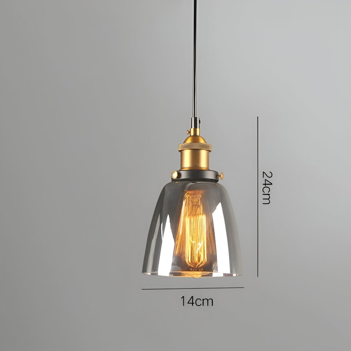 RetroGlow – Industriell Taklampa i Rökt Glas och Metall Hemnix
